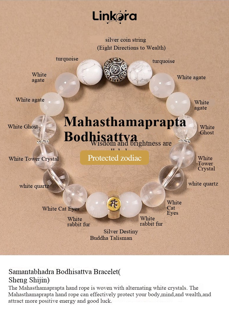 [best Sale] Natural Crystal Bracelet with Eight Guardian Deities of the Chinese Zodiac for Wealth Attraction